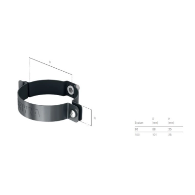 BRYZA STAL Obejma rury spustowej 90 mm - CIEMNY GRAFIT